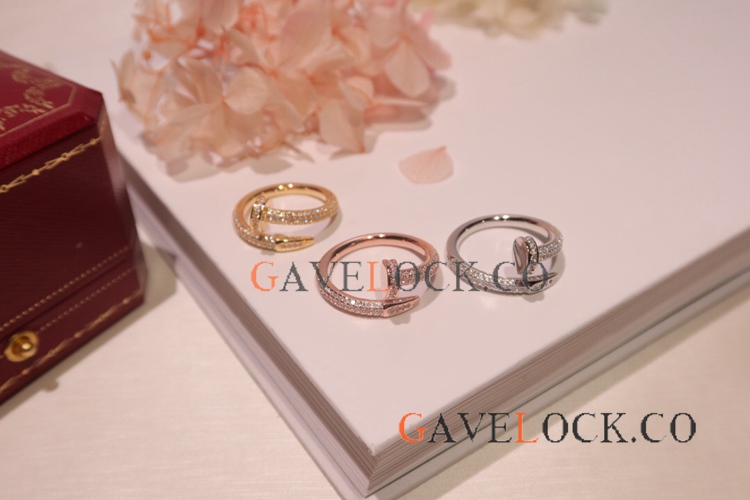 AAA Grade Cartier Juste un Clou S925 silver Ring - Half Diamonds